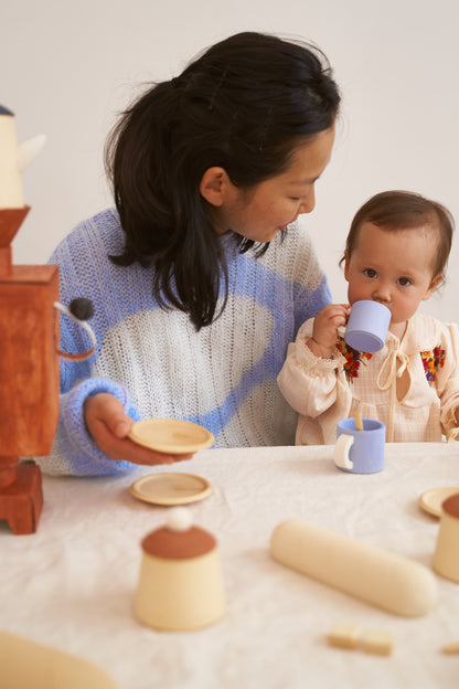 Terra &amp; Blue Tea Set
