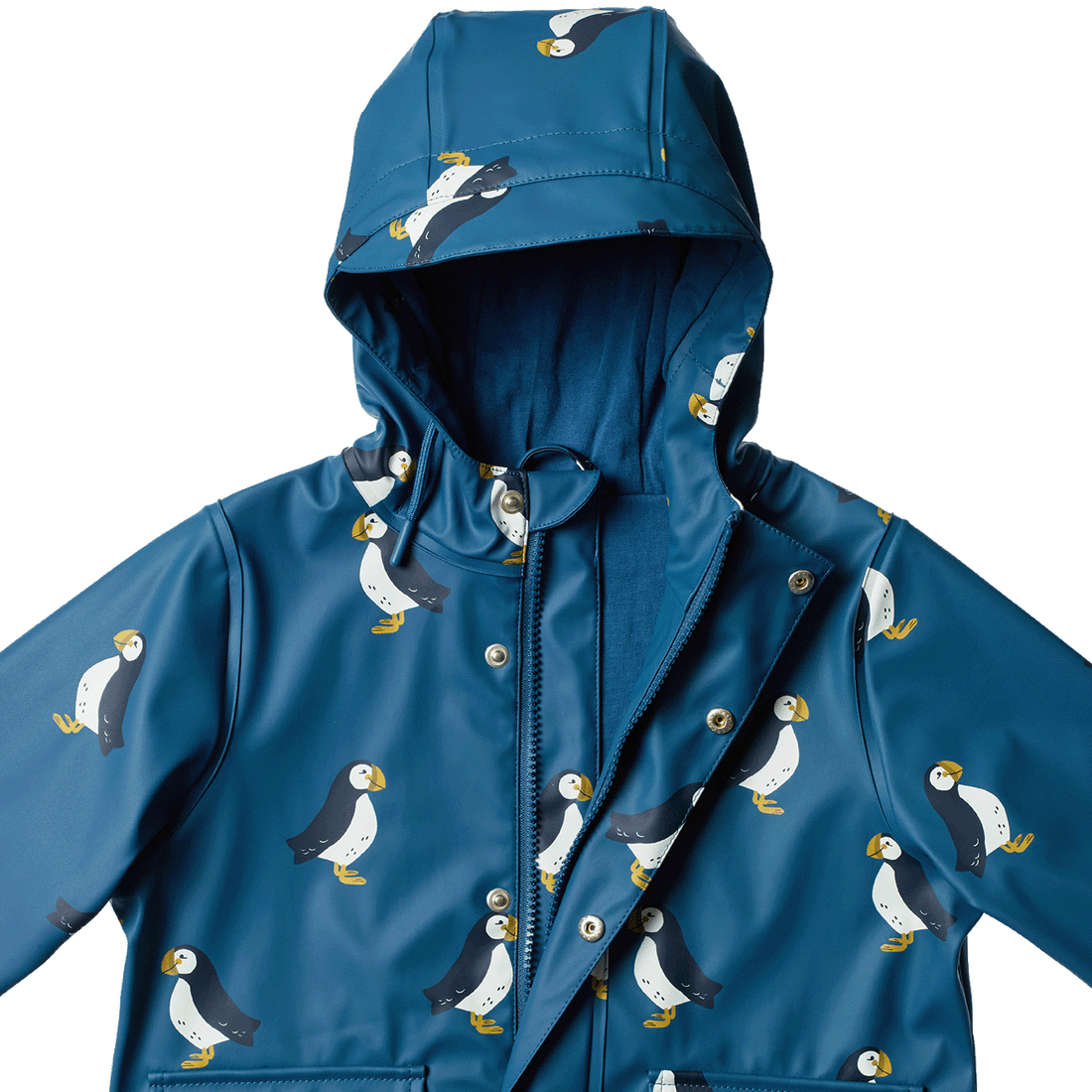 Raincoat - Puffin Teal Print