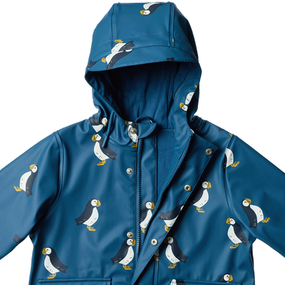 Raincoat - Puffin Teal Print