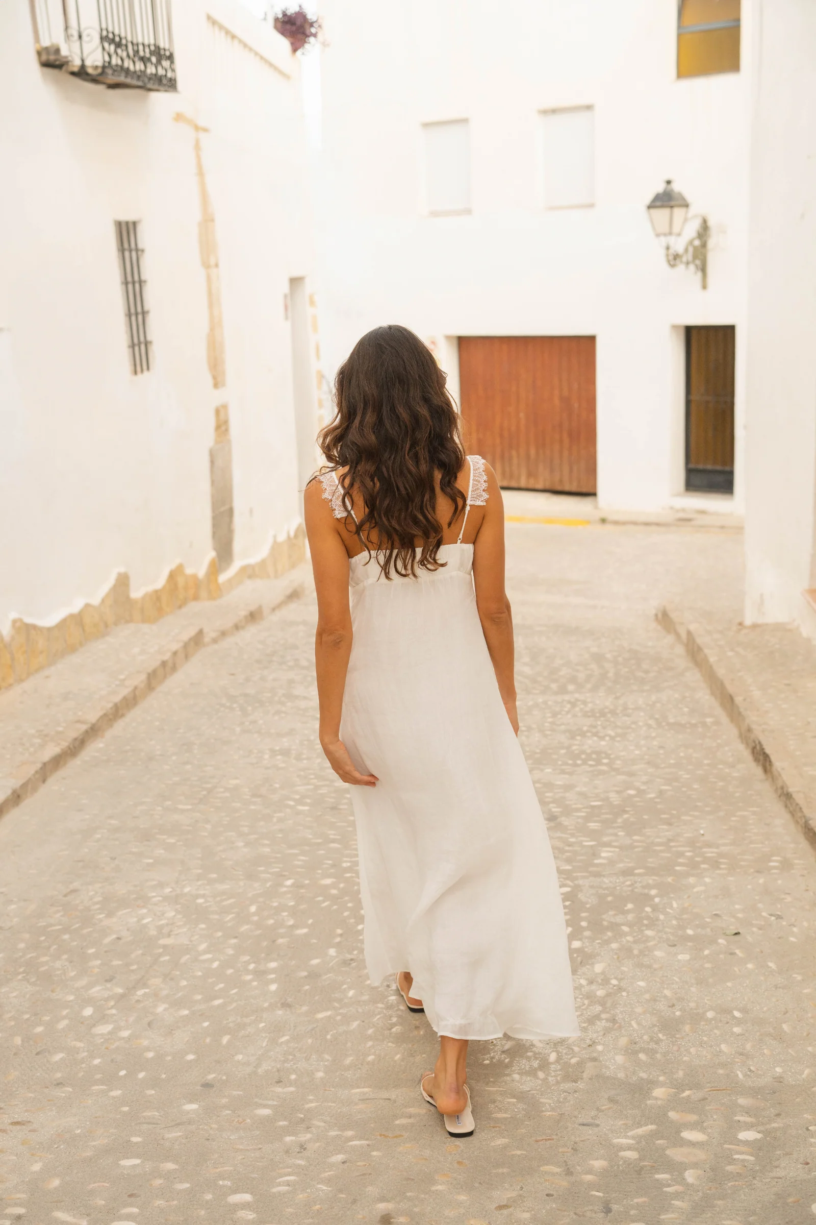 Aura Lace Trim Ramie Dress
