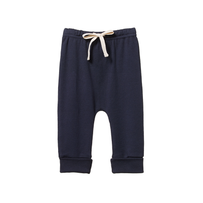 Cotton Drawstring Pants - Navy