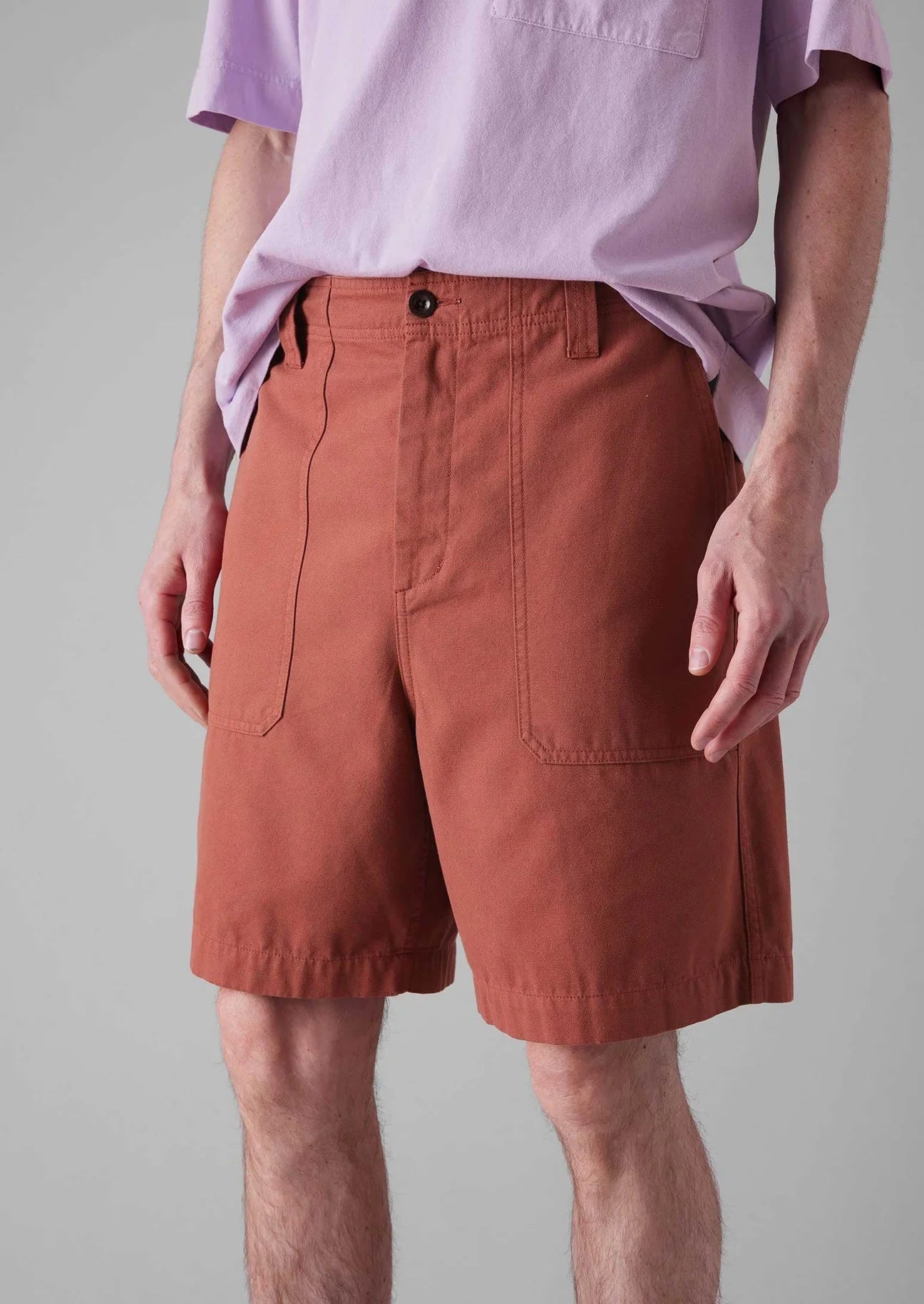 Rory Cotton Canvas Shorts Terracotta