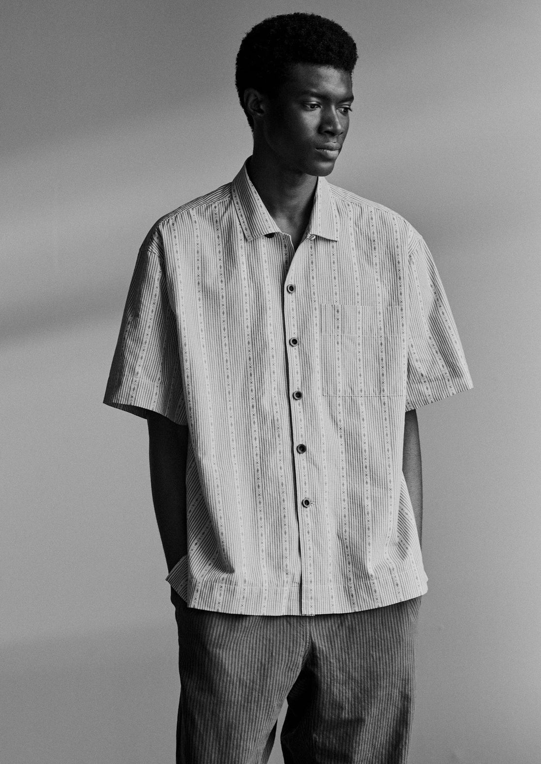 Kite Stripe Jacquard Shirt Olive