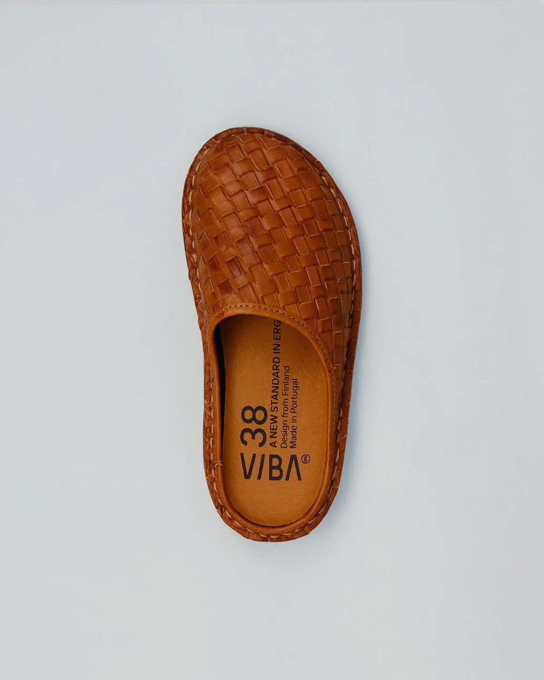 Roma Woven Leather Cognac Brown