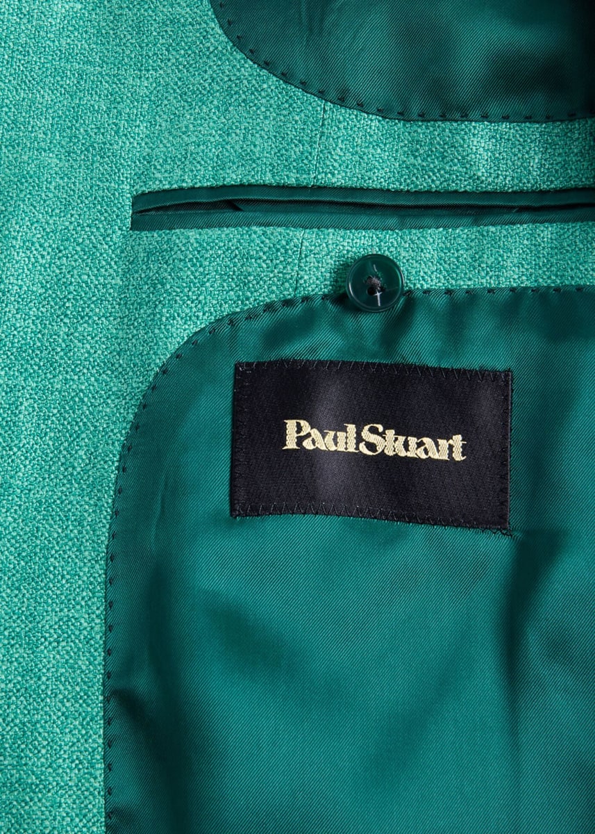 Silk Linen Wool Color Solid Sport Jacket - Green