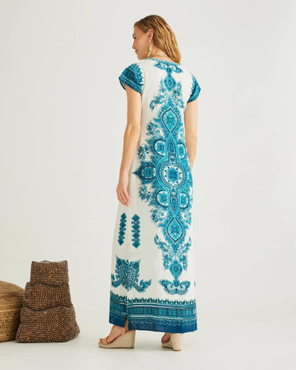 Medallion Dress Blue