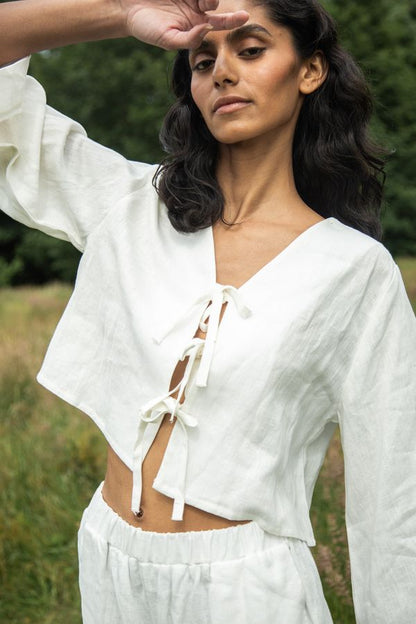 Zoya-May Linen Trouser in Snow White