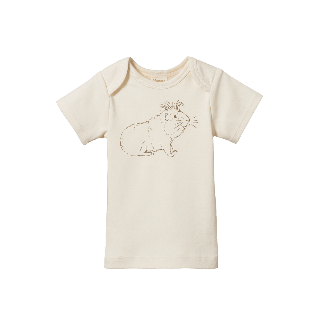 Short Sleeve Simple Tee Guinea Pig Gala Natural Print