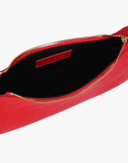 Luxe Mini Shoulder Bag Bright Red Croco