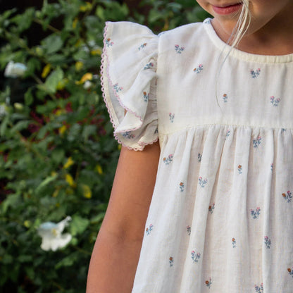 Hannah Baby Dress with Flutter Sleeves | Petit Floret