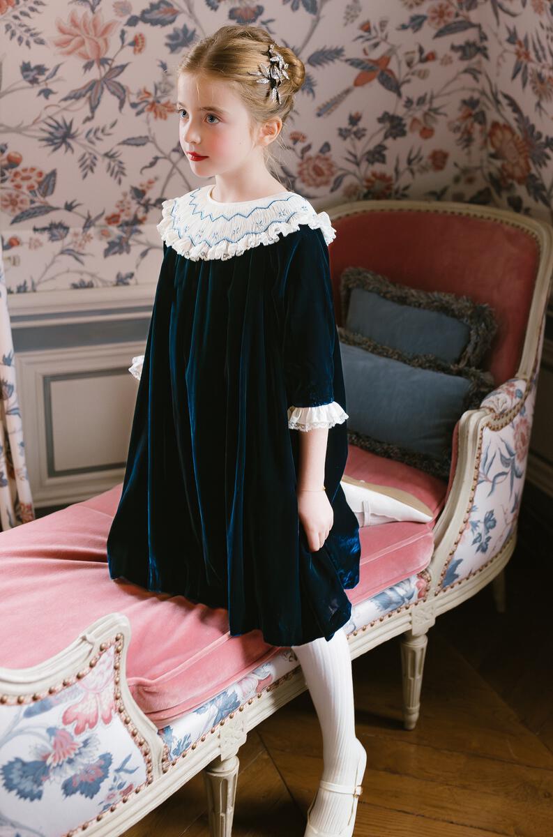 Celeste Navy Bishop Dress