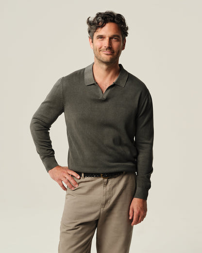 Long Sleeve Lolo Sweater Polo - Juniper