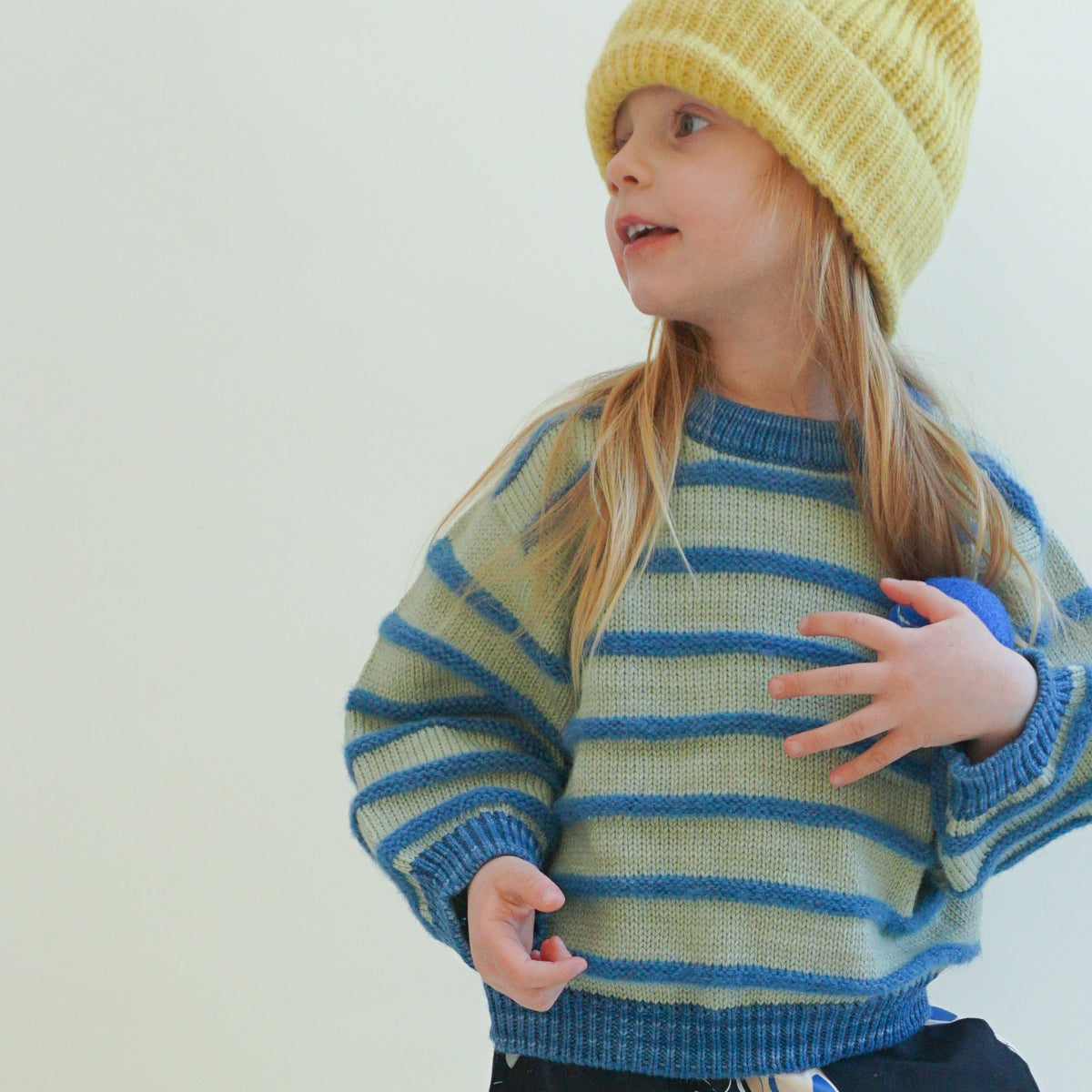 Fuzzy Striped Crewneck