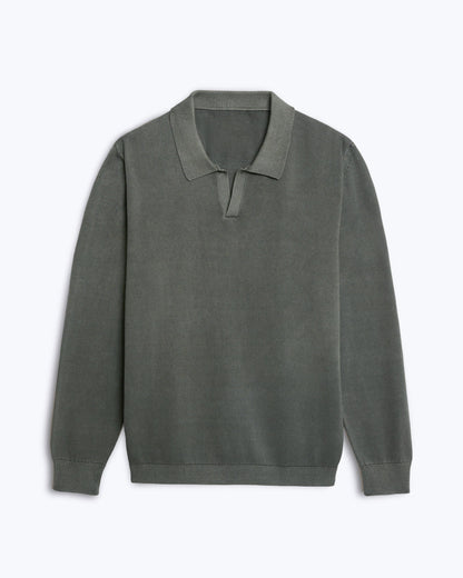 Long Sleeve Lolo Sweater Polo - Juniper
