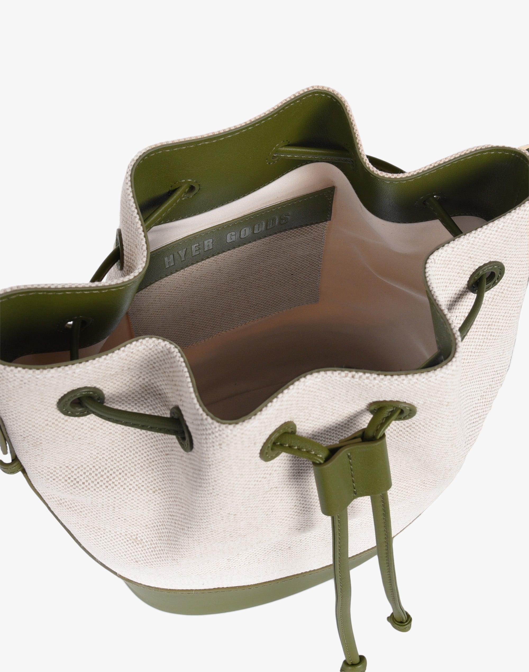 Canvas Cinch Bucket Bag Olive