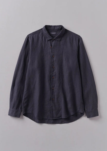 Loop Button Linen Shirt Slate