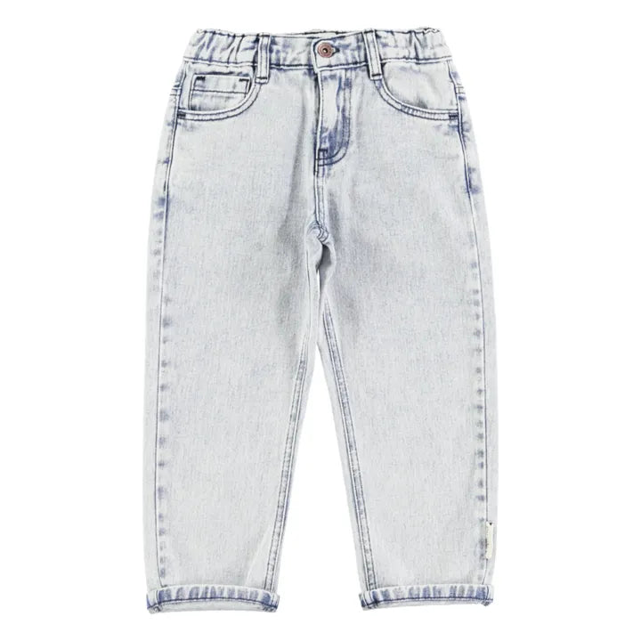 Unisex Denim Trousers Washed Light Blue Denim