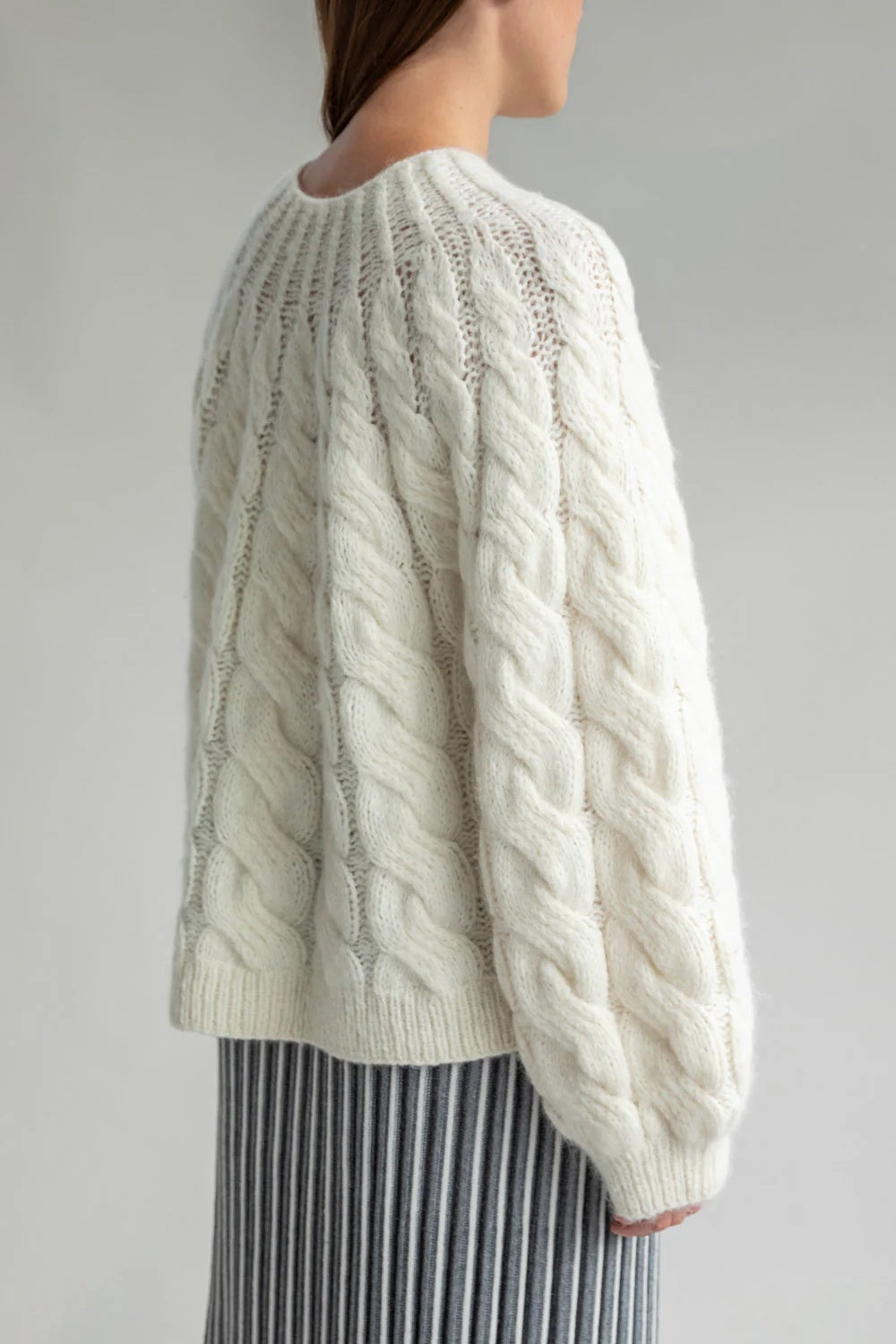 Tomo Mix Cable Handknit - Ivory