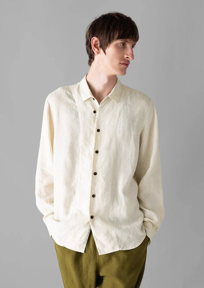 Loop Button Linen Shirt Parchment