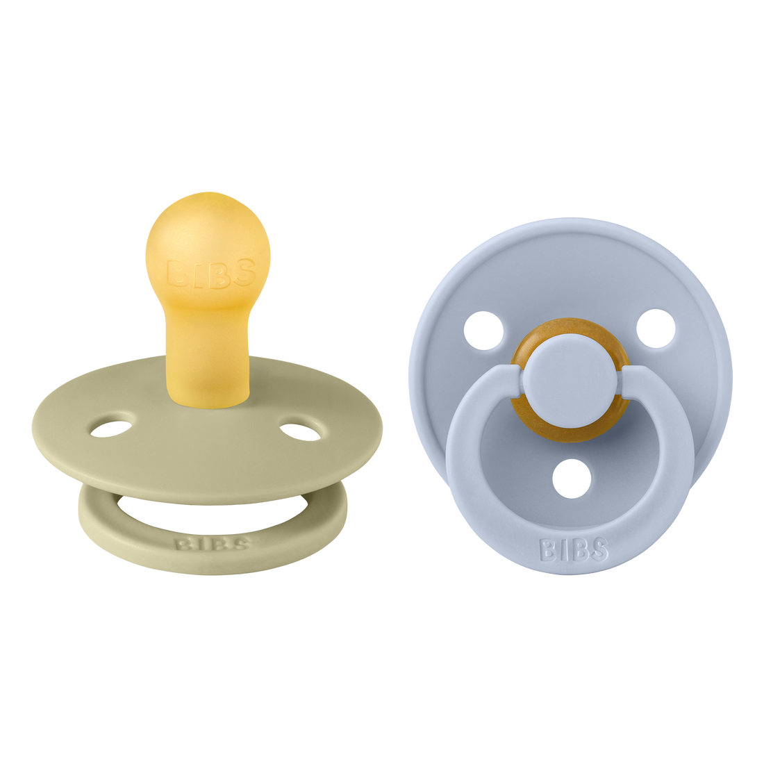Bibs Pacifier 2 Pack - Khaki/Dusty Blue