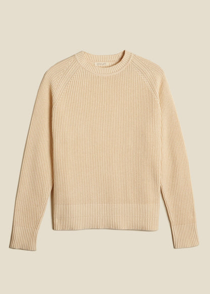Romy Ribbed Crew Creme