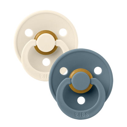 Bibs Pacifier 2 Pack - Ivory/Petrol