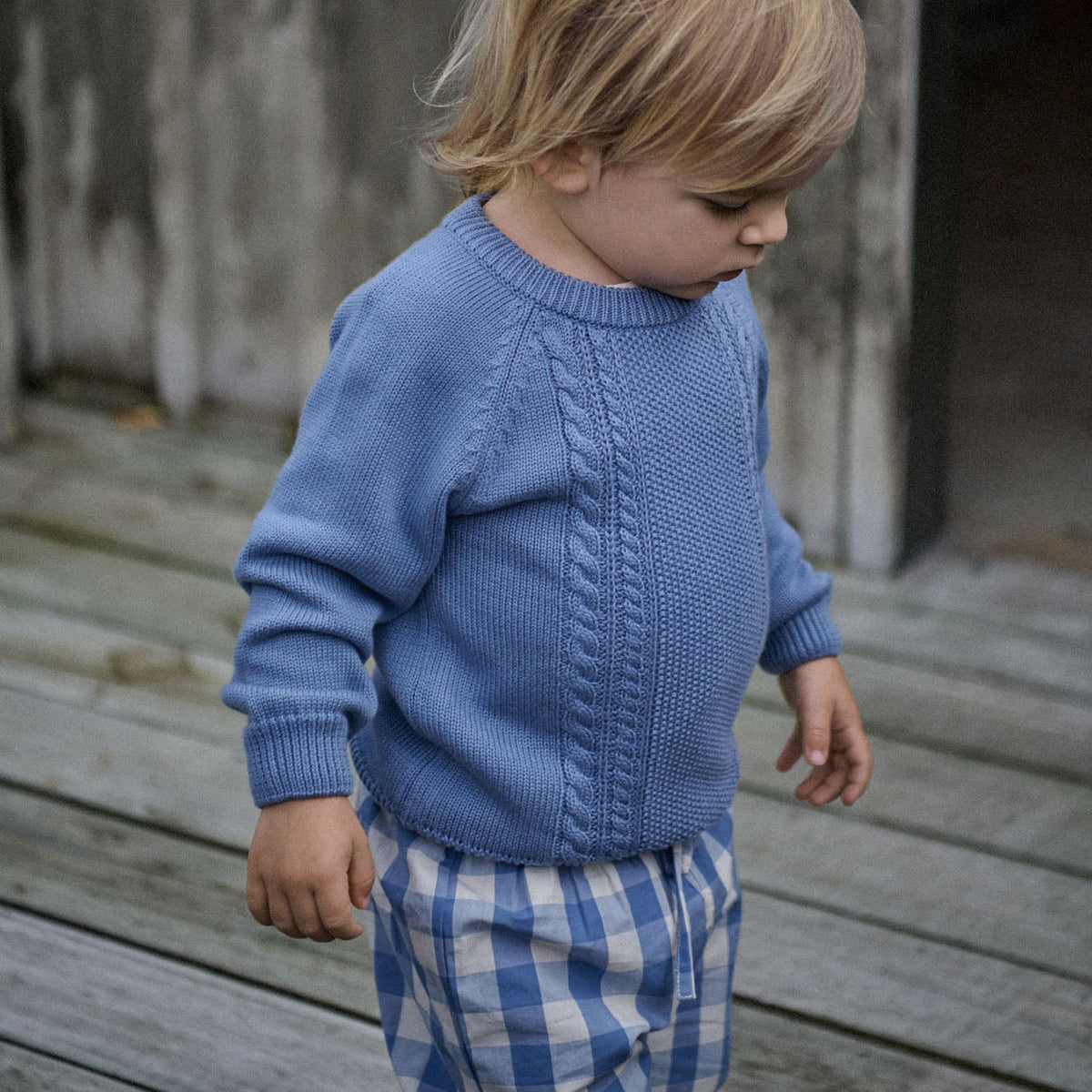 Billy Jumper - Dusky Blue Cable Knit
