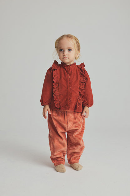 Corduroy Baby Pants - Pink Siena