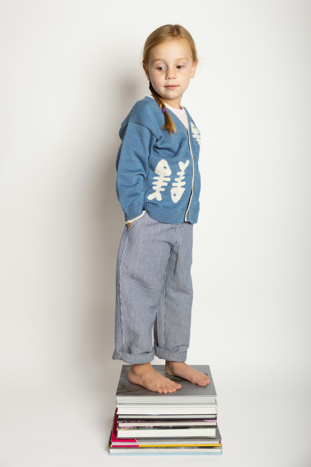 Fishbone Intarsia Baby Cardigan