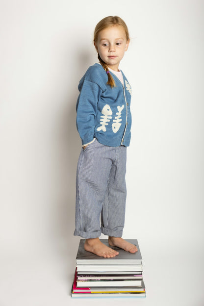 Fishbone Intarsia Baby Cardigan