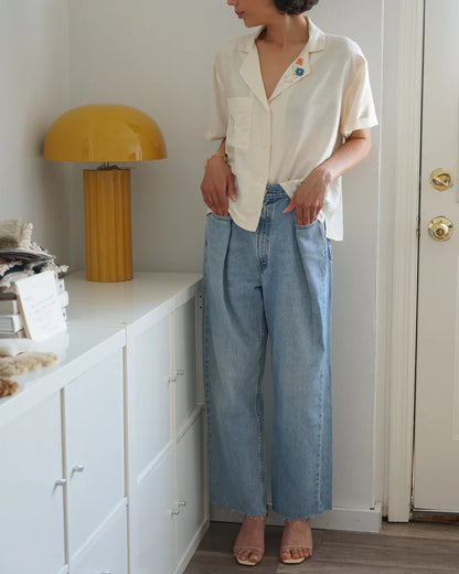 Upcycled Front Pleat Denim