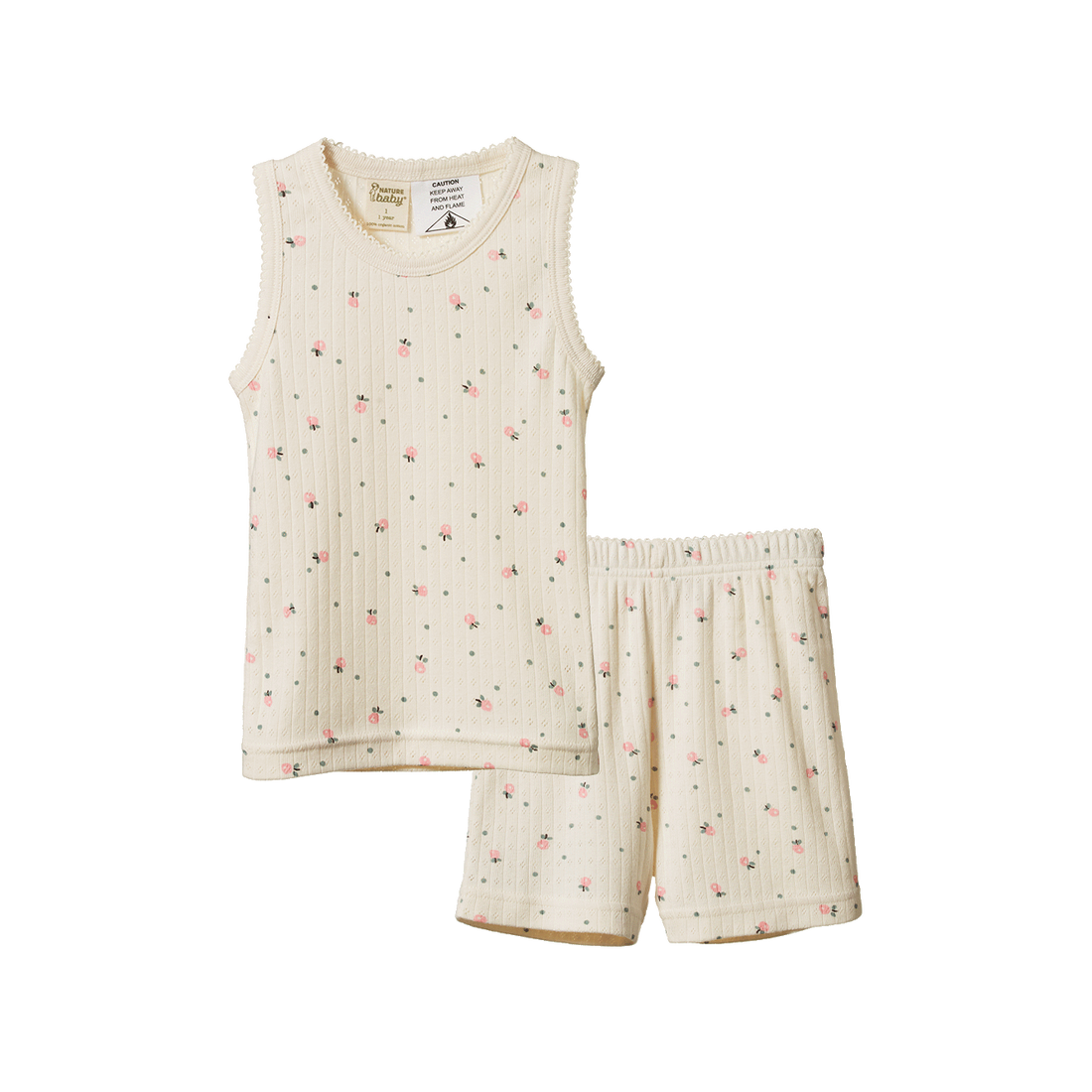 Pointelle Singlet Pyjama Set - Posey Blossom