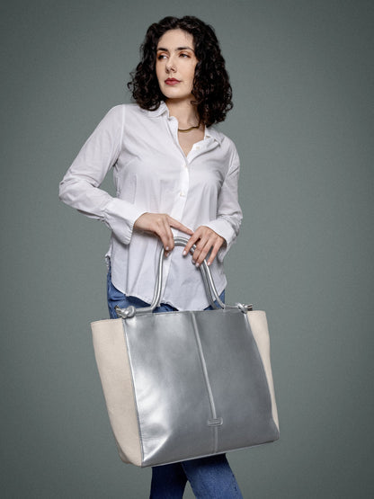 The GRACE Silver &amp; Natural Linen