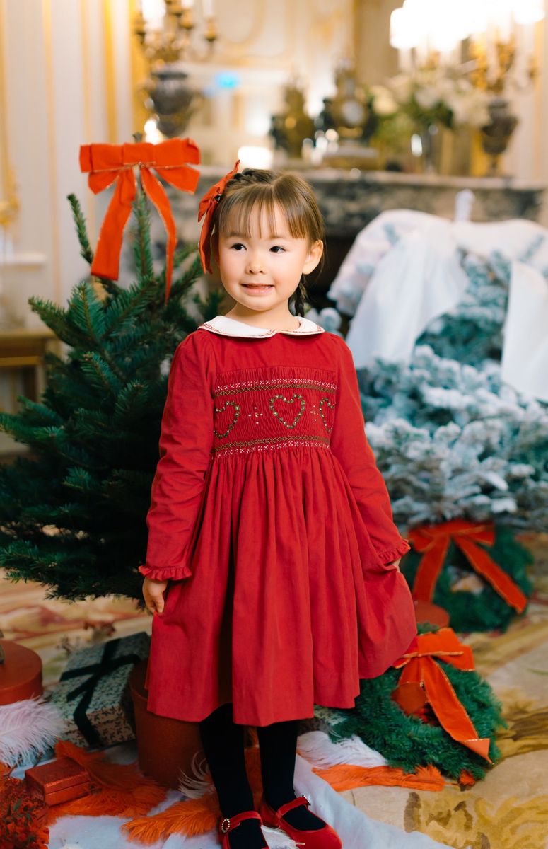 Sarah Ruby Smocked Baby Dress
