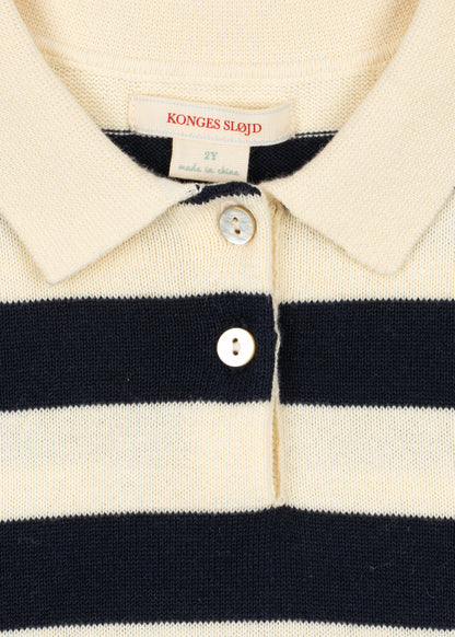 Manis Knit Polo - Navy Stripe