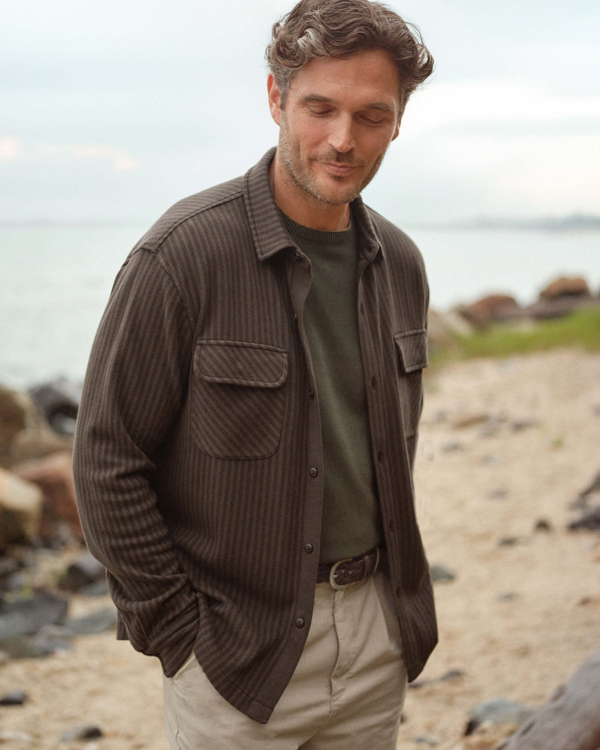 Jac Sweater Shirt - Bark Lines