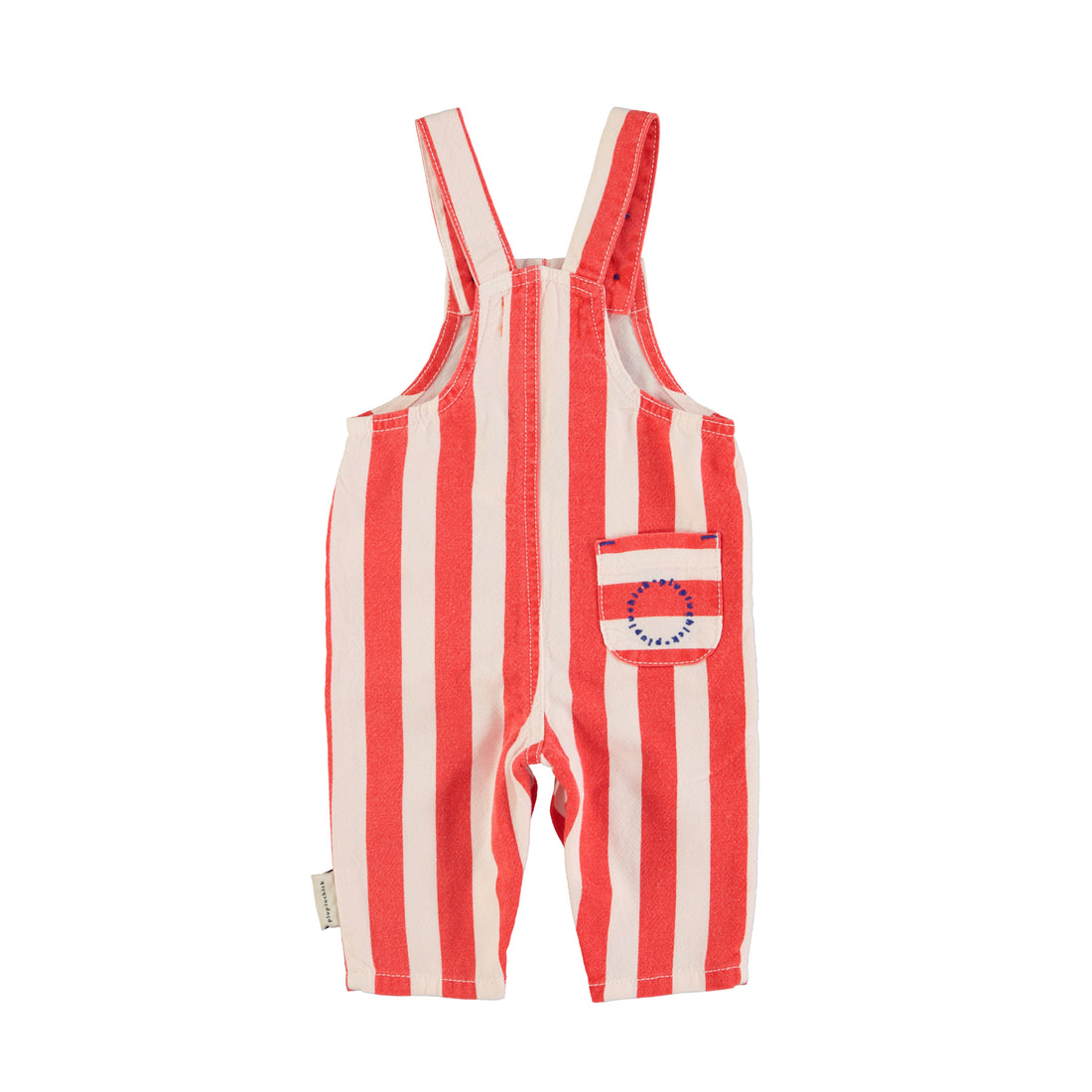 Baby Dungarees | Red &amp; White Stripes w/ &quot;eighties&quot; Print