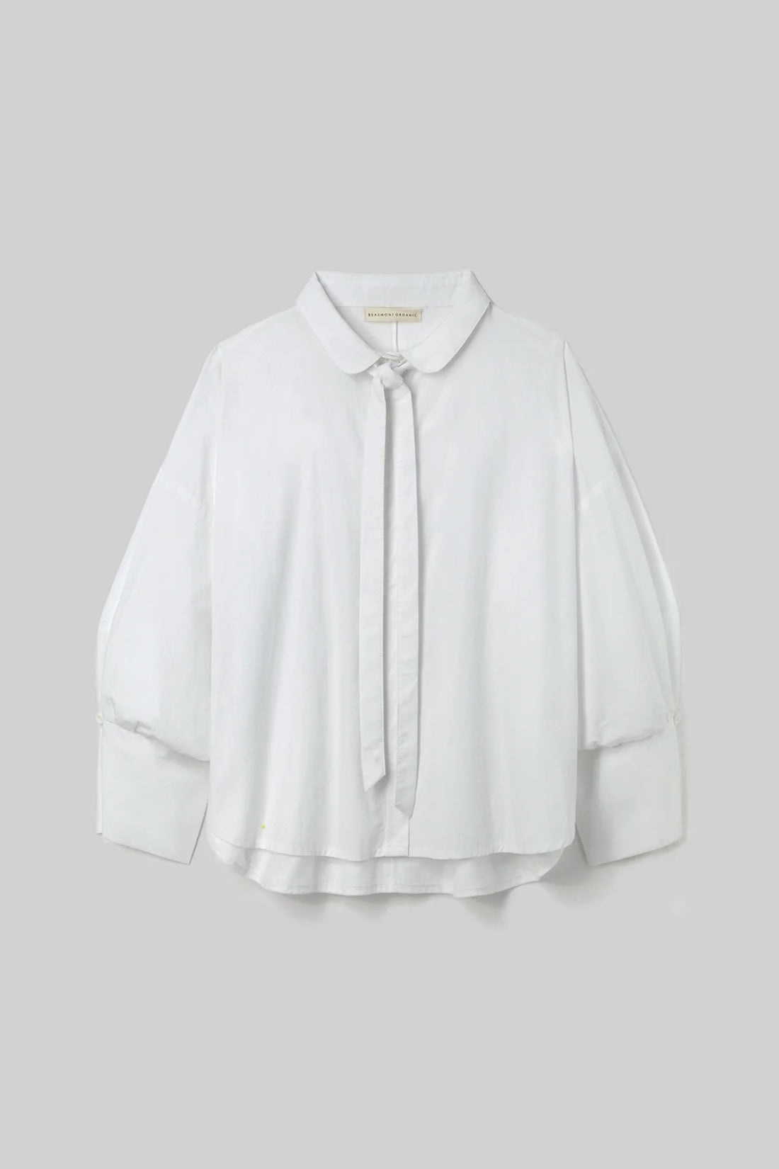 Luna Organic Cotton Poplin and Jersey Shirt in White