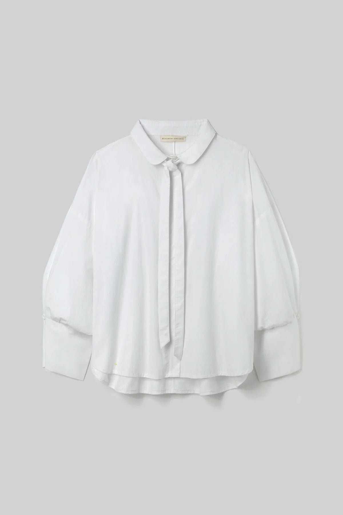 Luna Organic Cotton Poplin and Jersey Shirt in White
