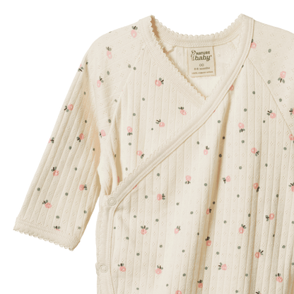 Pointelle Kimono Stretch and Grow - Posey Blossom