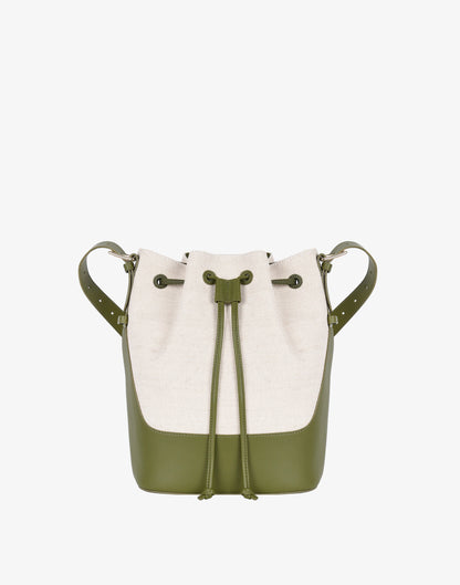 Canvas Cinch Bucket Bag Olive