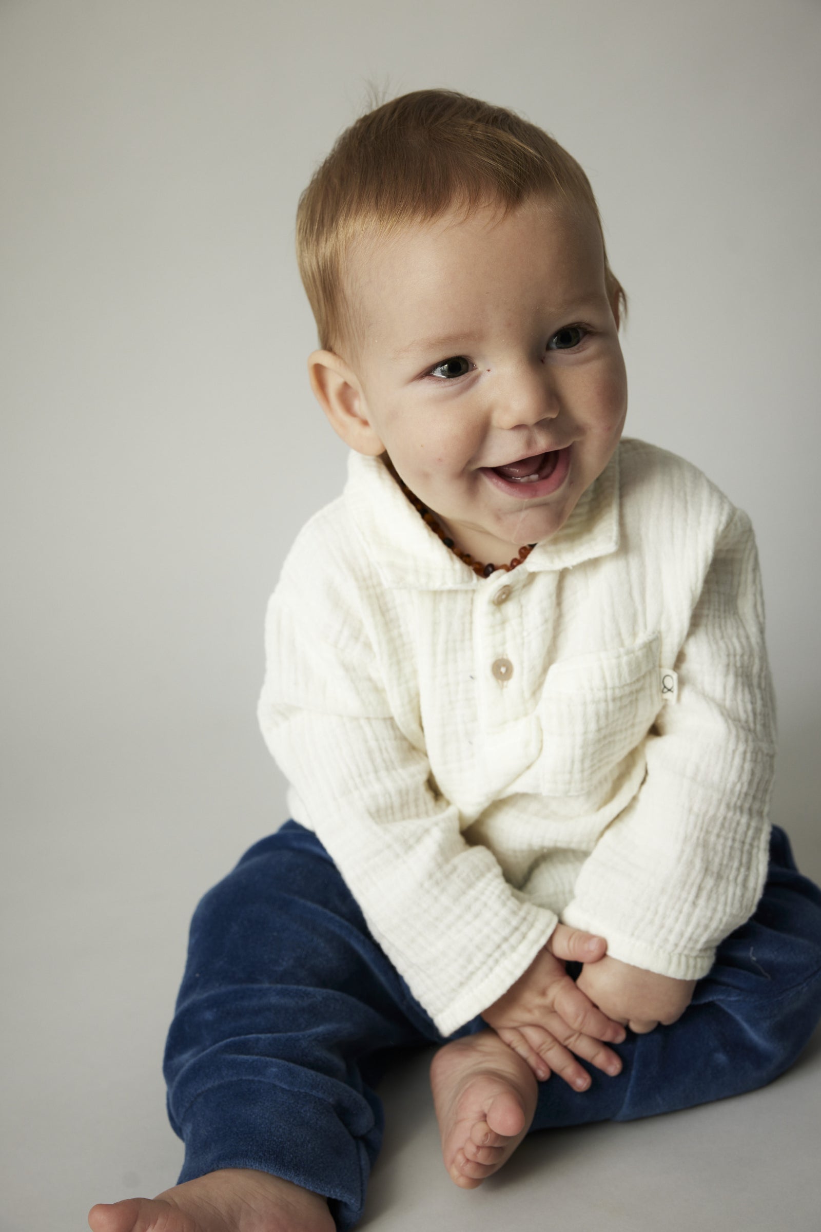 Textured Baby Shirt Ivory