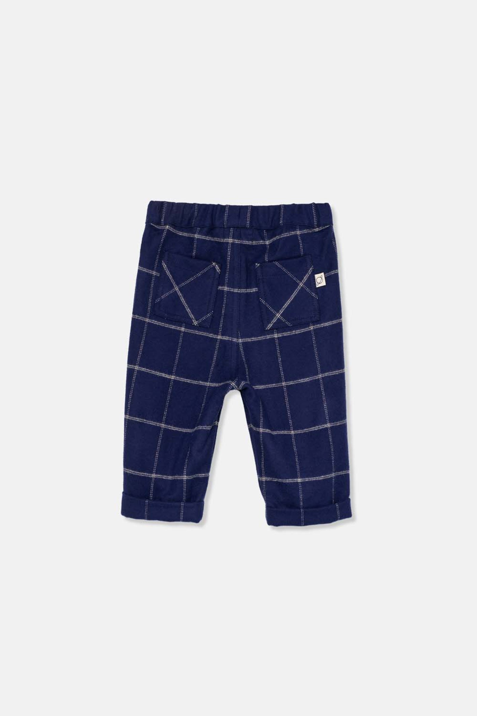 Plaid Flannel Baby Pants Navy