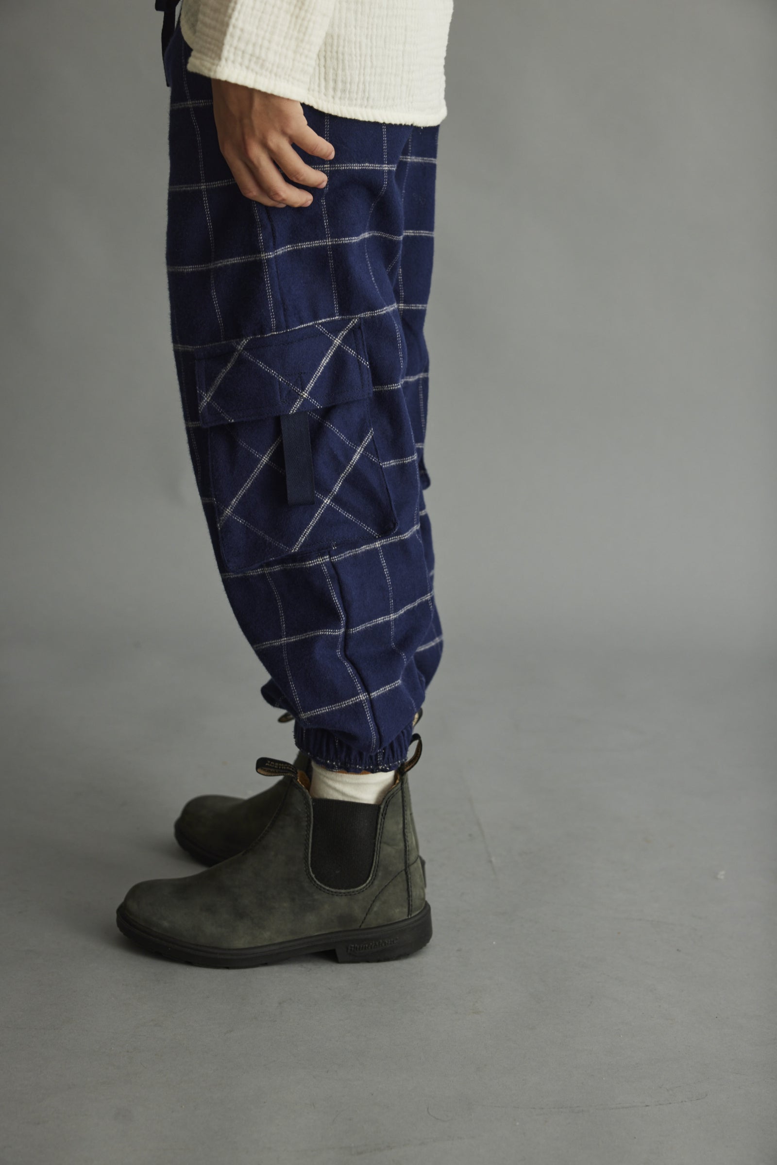 Plaid Flannel Pants Navy