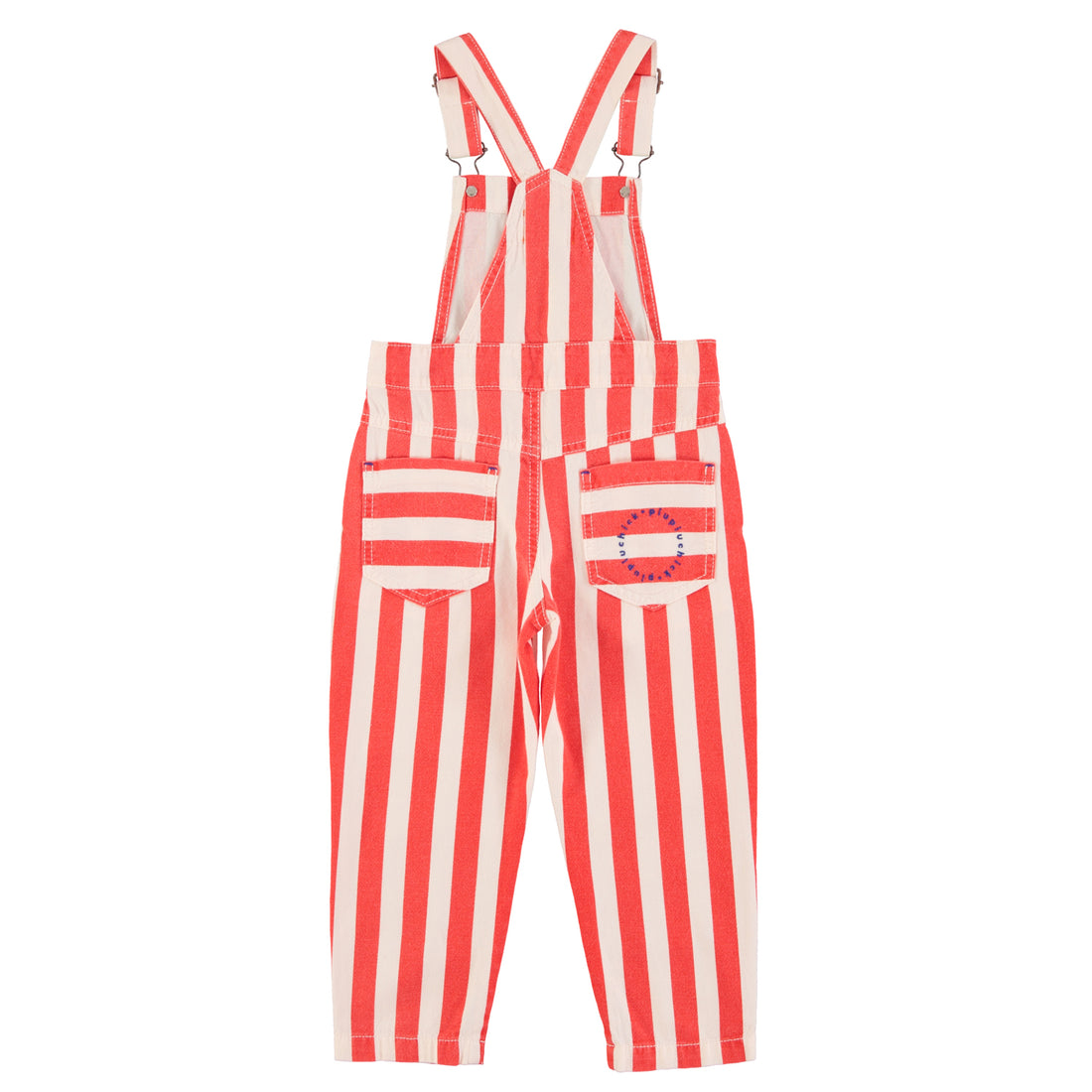 Dungarees | White &amp; Red Stripes w/ &quot;eighties&quot; Print