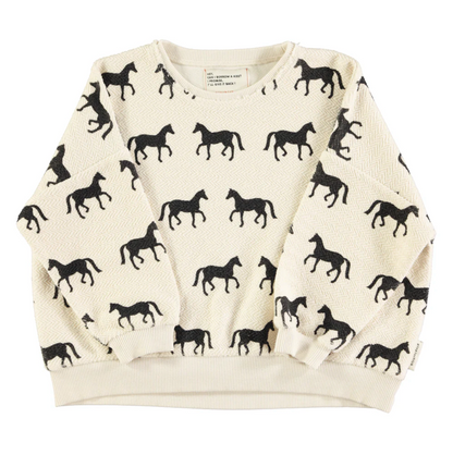 Sweatshirt Ecru w/ Black Horses