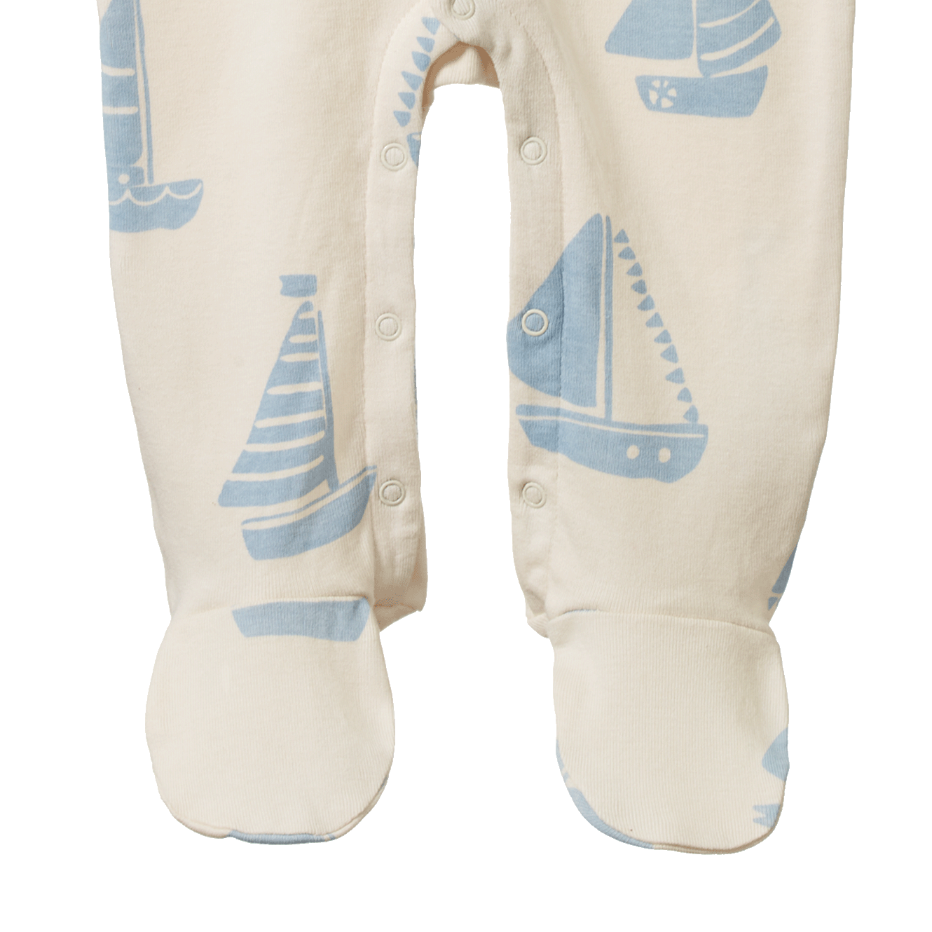 Cotton Stretch and Grow - Regatta Blue Print