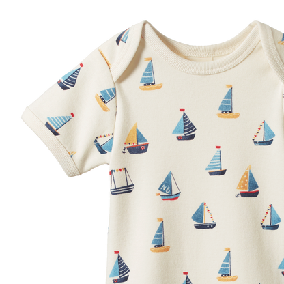 Short Sleeve Bodysuit - Regatta Print