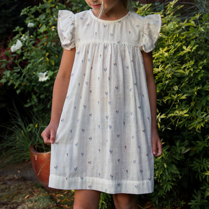 Hannah Dress with Flutter Sleeves | Petit Floret