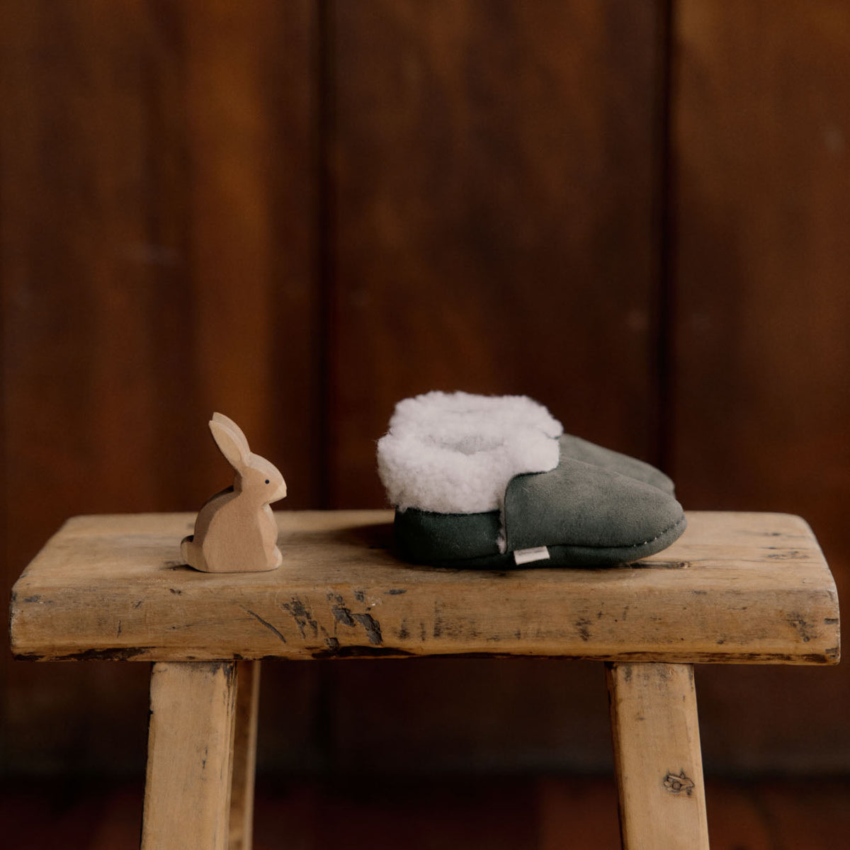 Lambskin Booties - Thyme